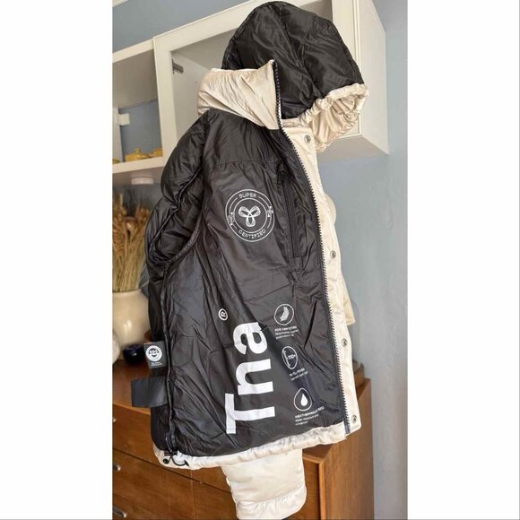 Aritzia The Super Puff Shorty Liquid Shine Birch Down Cropped Puffer Jacket XS - Picture 6 of 9